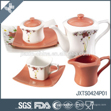 Conjuntos de café e chá árabe de porcelana japonesa rosa maravilhosa